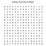 Birthday Word Search Difficult