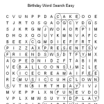 Birthday Word Search Easy Answer Key